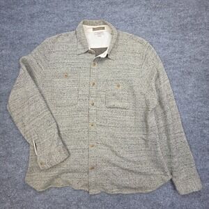 Wallace & Barnes Shirt Jacket Mens XXL Grey Marled Knit Cotton Blend K3265